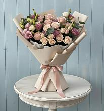 Букет цветов из:  Розы и Лизиантусы #REPLACE_PRED# Октябрьском Московской области