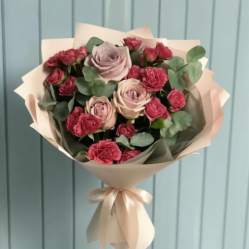 Букет цветов из: Гвоздики и Розы в Октябрьском Московской области