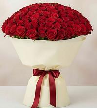 Букет 101 Красная роза Милано в Октябрьском Московской области