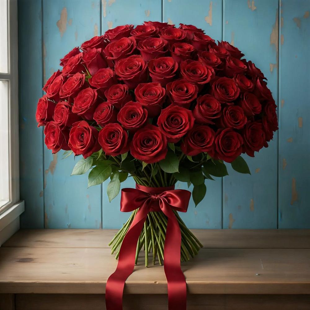 Букет Красные розы Блэк Меджик в Октябрьском Московской области