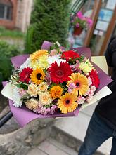 Букет цветов из:  Герберы, Ромашки, Хризантемы, Розы и Подсолнухи #REPLACE_PRED# Октябрьском Московской области