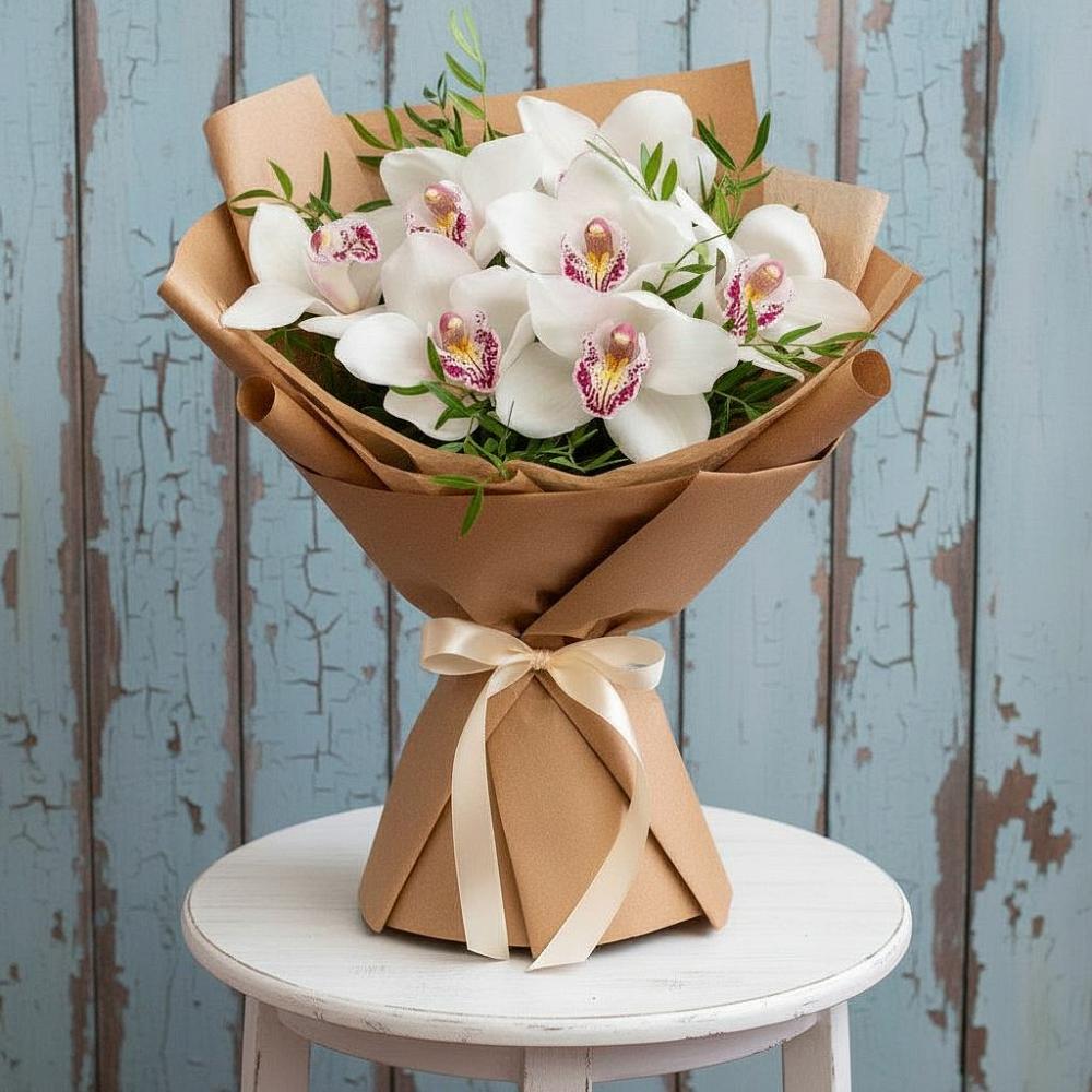 Букет цветов из: Орхидеи и Розы в Октябрьском Московской области