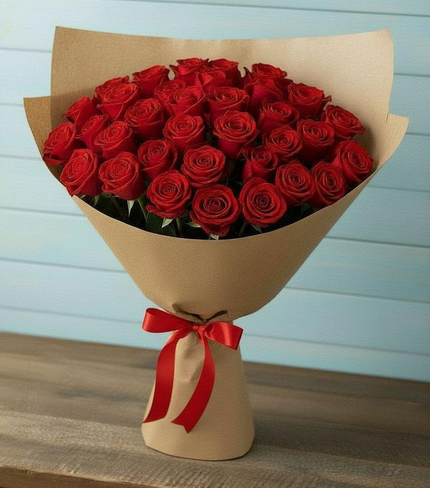 Букет Красные розы Милано в Октябрьском Московской области