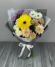 Букет цветов из:  Розы, Герберы и Хризантемы в Октябрьском Московской области