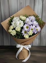 Букет цветов из:  Хризантемы и Розы в Октябрьском Московской области