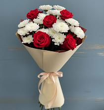 Букет цветов из:  Розы и Хризантемы в Октябрьском Московской области