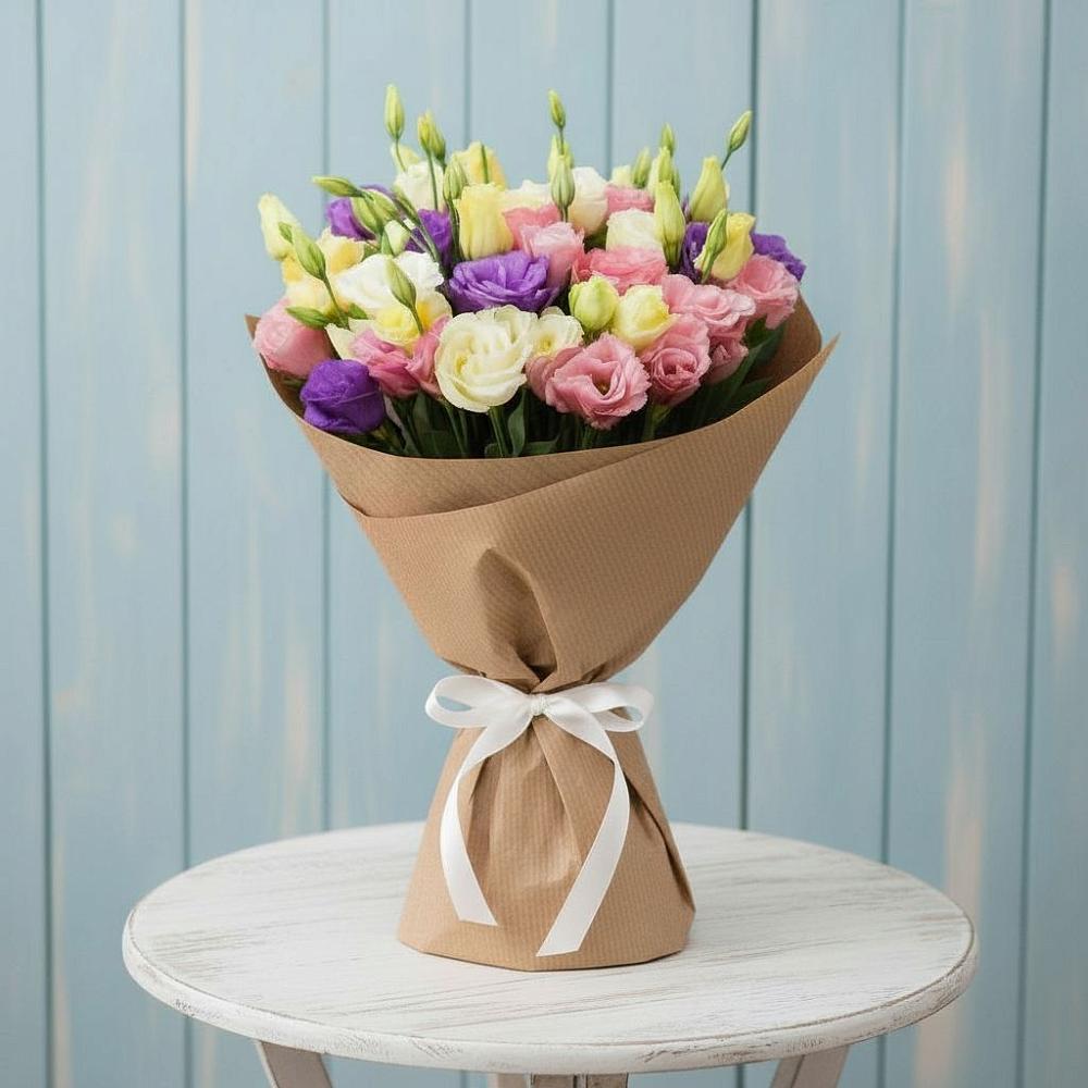 Букет цветов из: Лизиантусы в Октябрьском Московской области