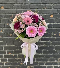 Букет цветов из:  Герберы и Хризантемы в Октябрьском Московской области