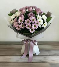 Букет цветов из:  Хризантемы и Розы в Октябрьском Московской области