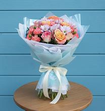 Букет цветов из:  Хризантемы и Розы в Октябрьском Московской области