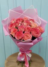 Букет 15 Розовых роз Равель в Октябрьском Московской области
